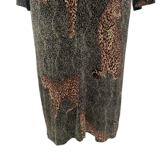 Cité Leopard Print Midi Dress 2X Animal Stretchy Plus Safari Classic Retro Chic - Picture 5 of 12